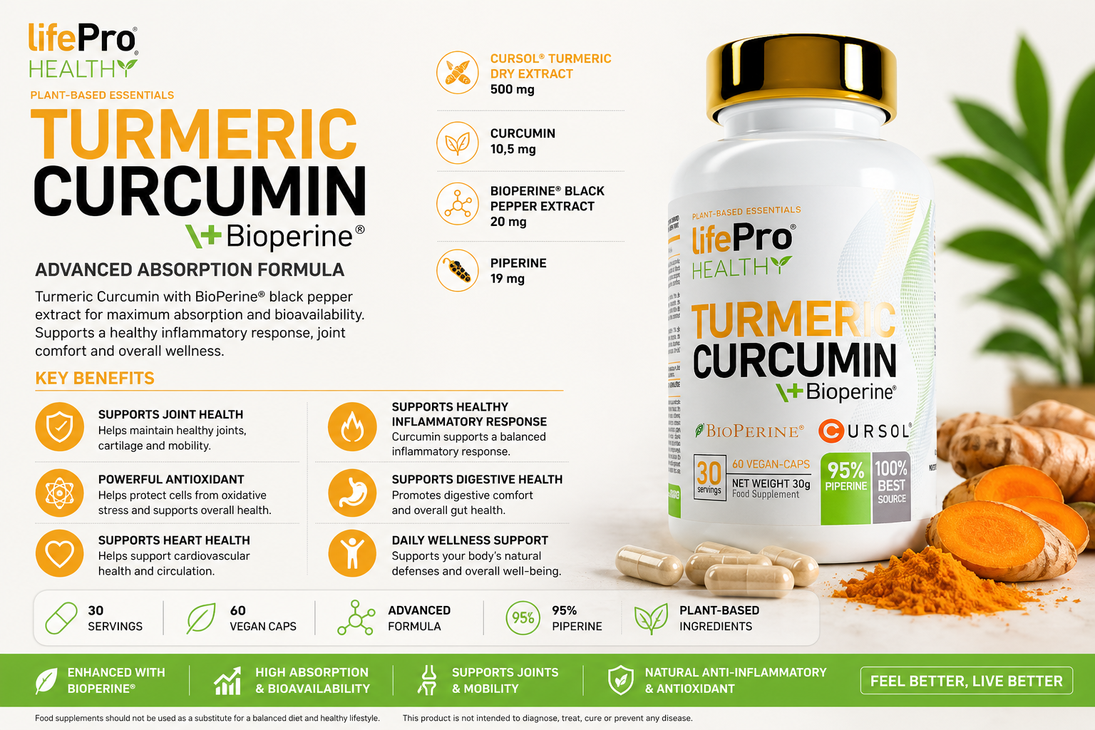 Life Pro Turmeric Curcumin + Bioperine - Image 3