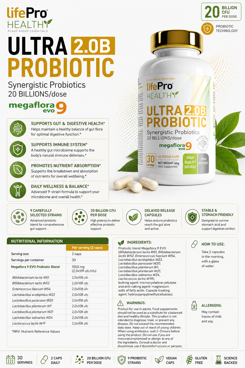 Life Pro Ultra 2.0 Probiotic 60 Caps - Image 3